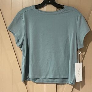 TAVL Women's Short Sleeve Teal Top